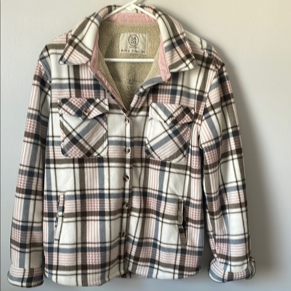Sage White and Gray Button Down Shirt - Picture 1 of 5